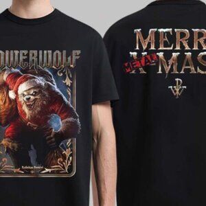 Powerwolf Merry Metal X-Mas 2026 Santa Werewolf Two Sided T-Shirt  251